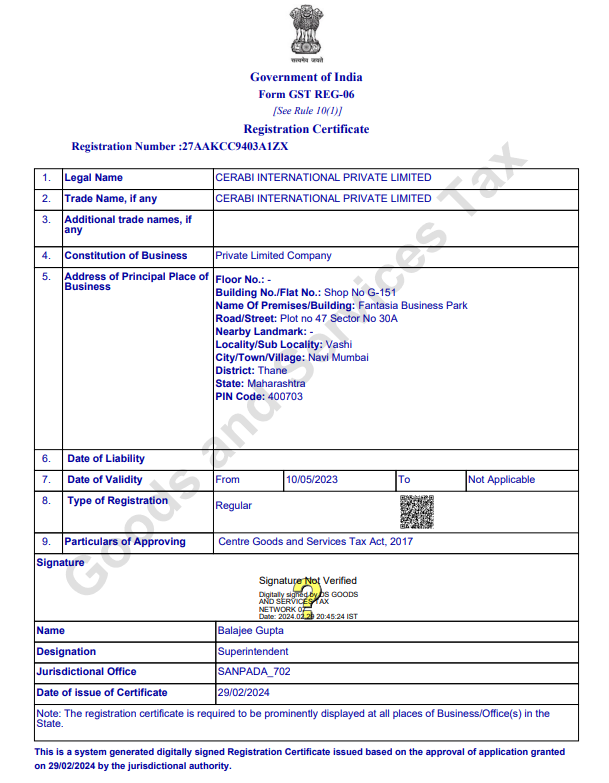 CERABI-GST-Certificate